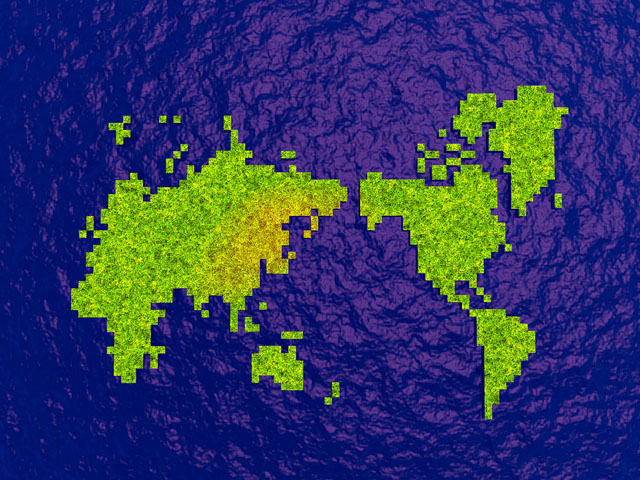 世界地図イメージ／ドット風（１）の写真画像2