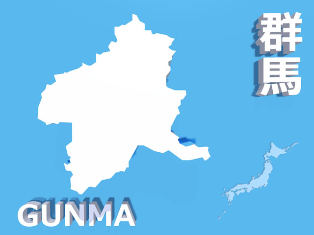 群馬県地図の文字入りCGの写真画像1