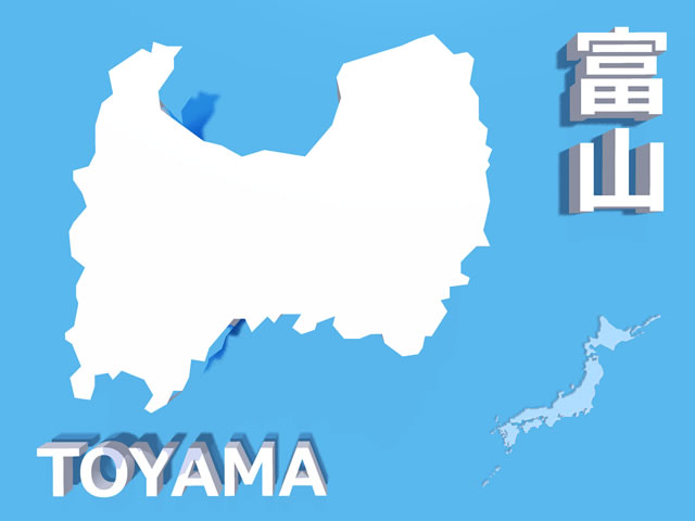 富山県地図の文字入りCGの写真画像1