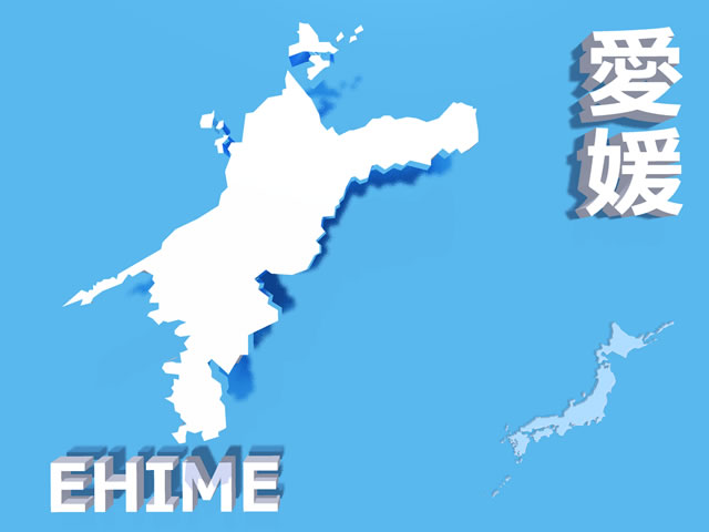 愛媛県地図の文字入りCGの写真画像1