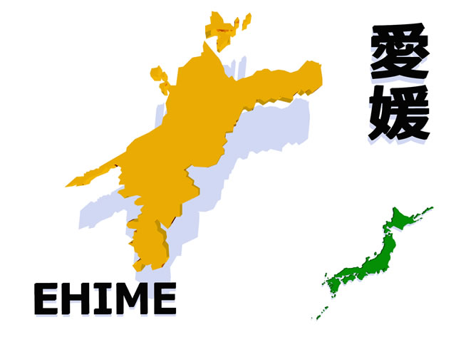 愛媛県地図の文字入りCGの写真画像2