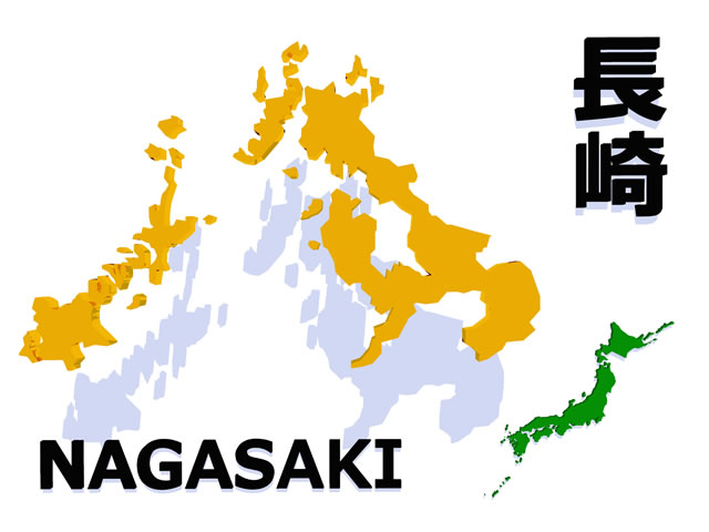 長崎県地図の文字入りCGの写真画像2